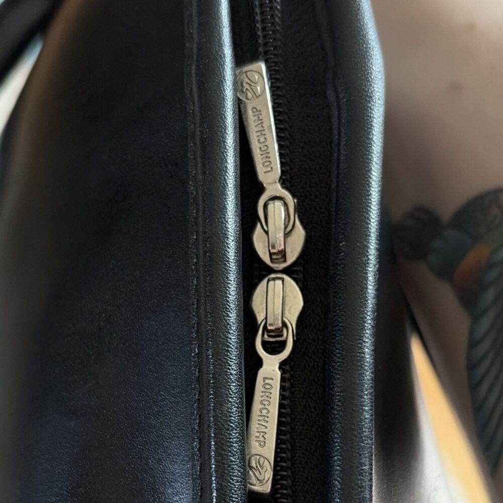 Vintage x LONG Champ  Black Classic Tote 90s - Picture 6 of 10